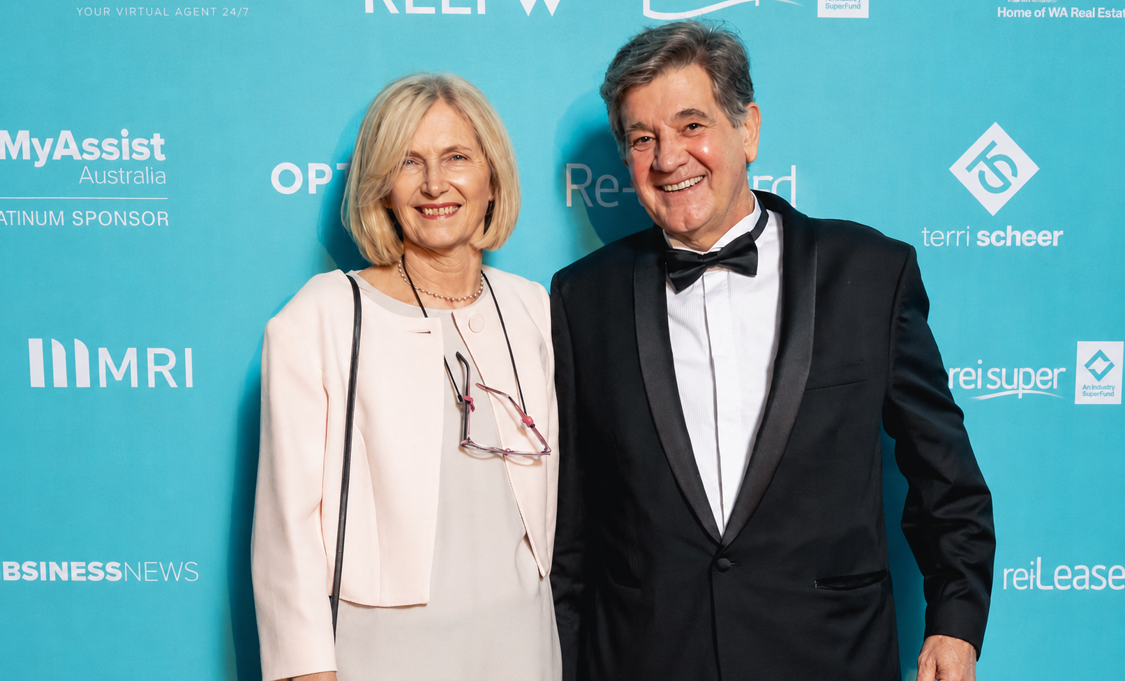 Liz Sterzel and Trevor Dunkley, Directors of Property Wizards, at the REIWA Awards for Excellence